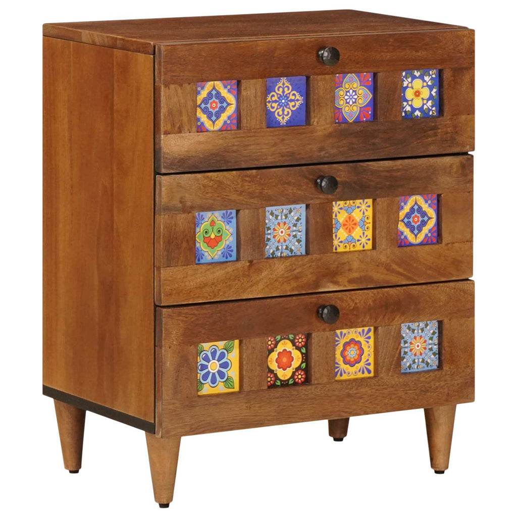 Nachttisch Braun 50 x 33 x 62 cm Massivholz Mango
