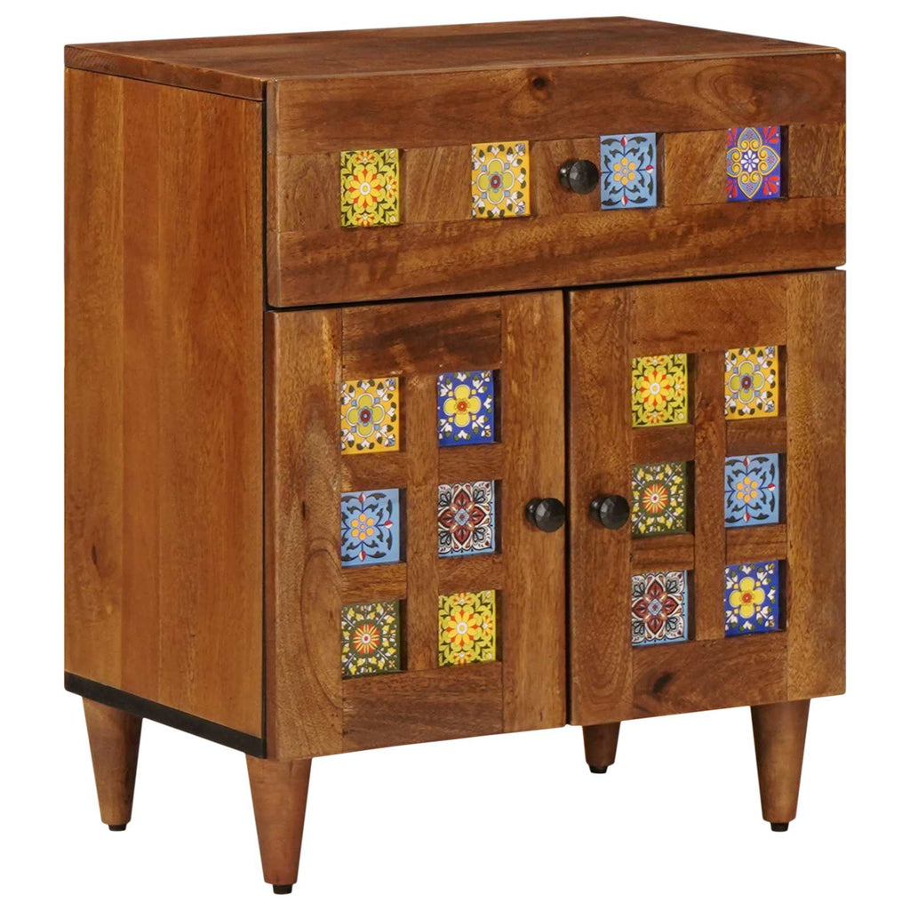 Nachttisch Braun 50 x 33 x 60 cm Massivholz Mango