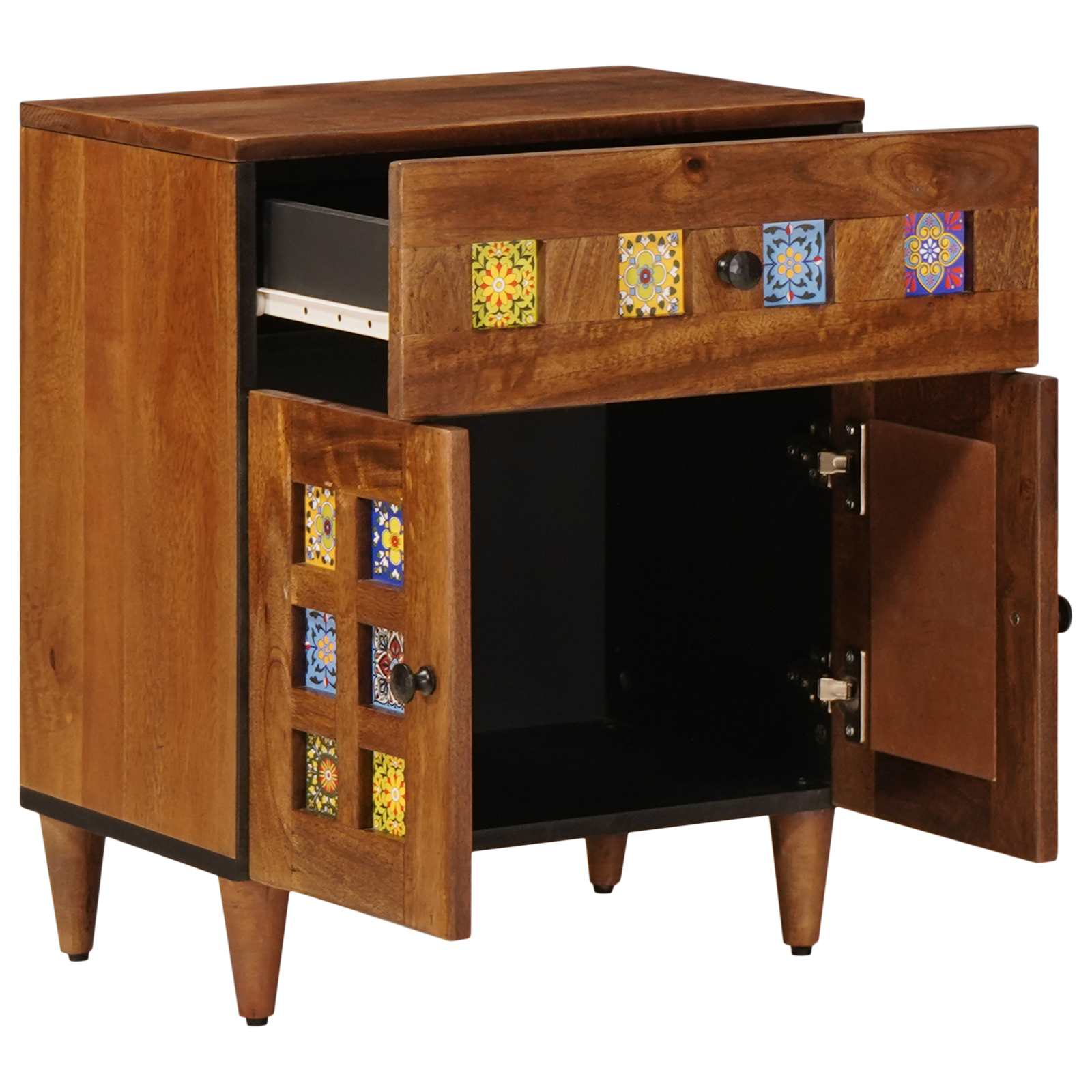 Nachttisch Braun 50 x 33 x 60 cm Massivholz Mango