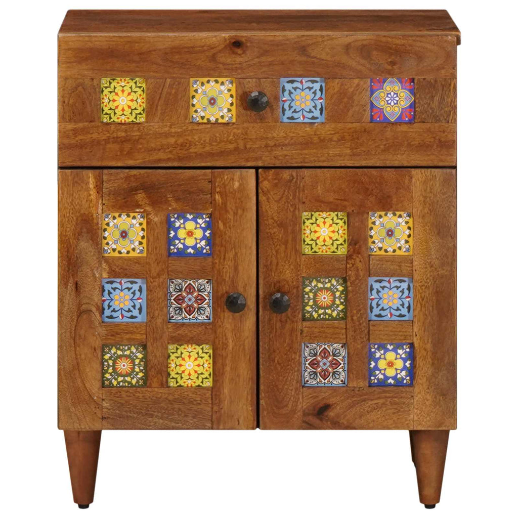 Nachttisch Braun 50 x 33 x 60 cm Massivholz Mango
