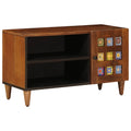TV-Schränk mit Tür Walnuss 80 x 33 x 46 cm Massivholz Mango