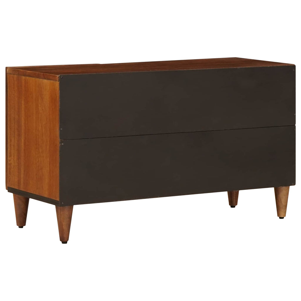 TV-Schränk mit Tür Walnuss 80 x 33 x 46 cm Massivholz Mango