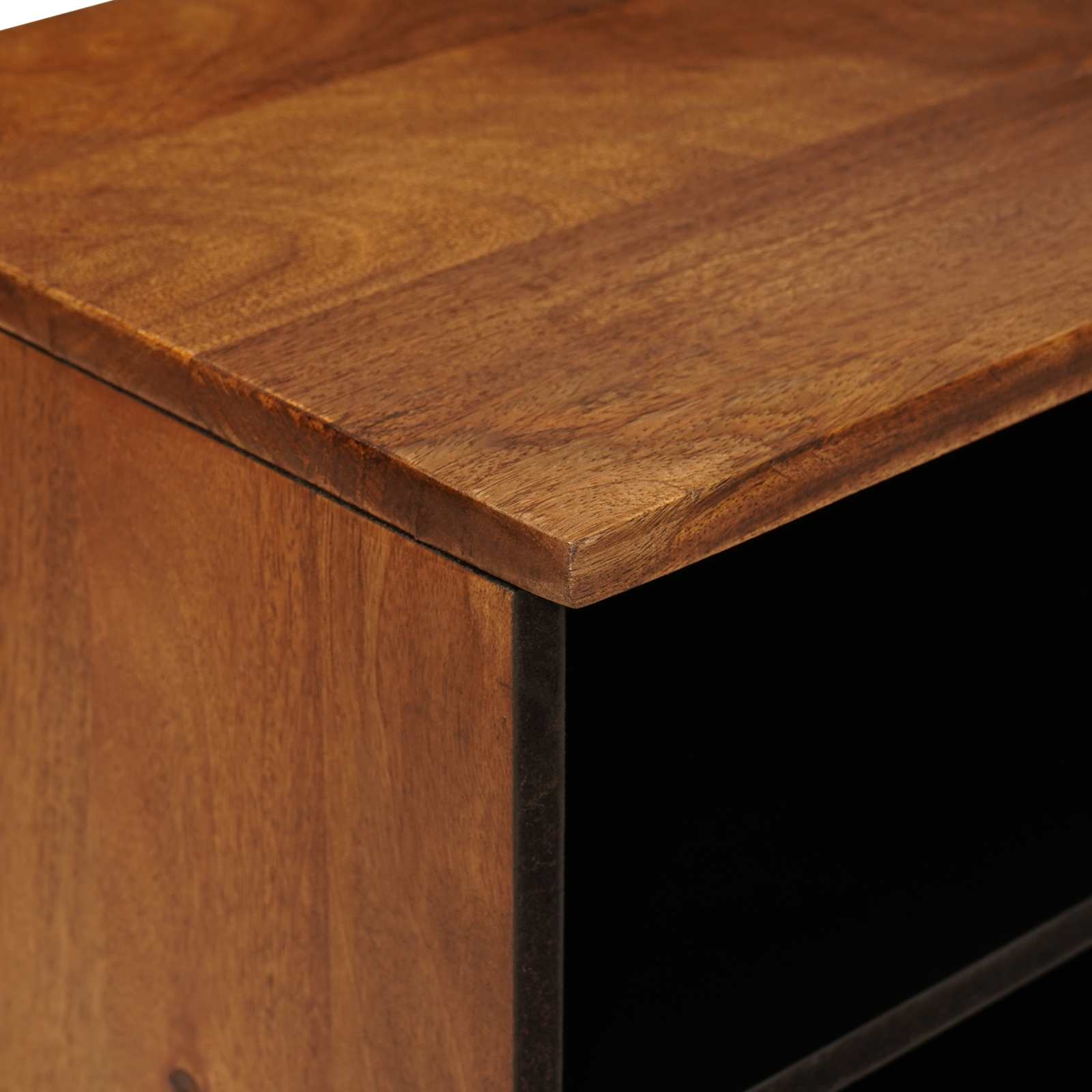TV-Schränk mit Regal Walnuss 100 x 33 x 46 cm Massivholz Mango