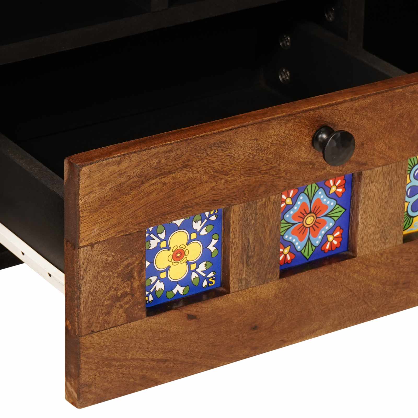 TV-Schränk mit Regal Walnuss 100 x 33 x 46 cm Massivholz Mango