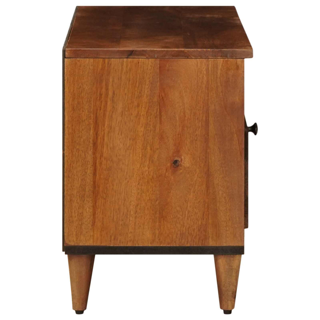 TV-Schränk mit Regal Walnuss 100 x 33 x 46 cm Massivholz Mango