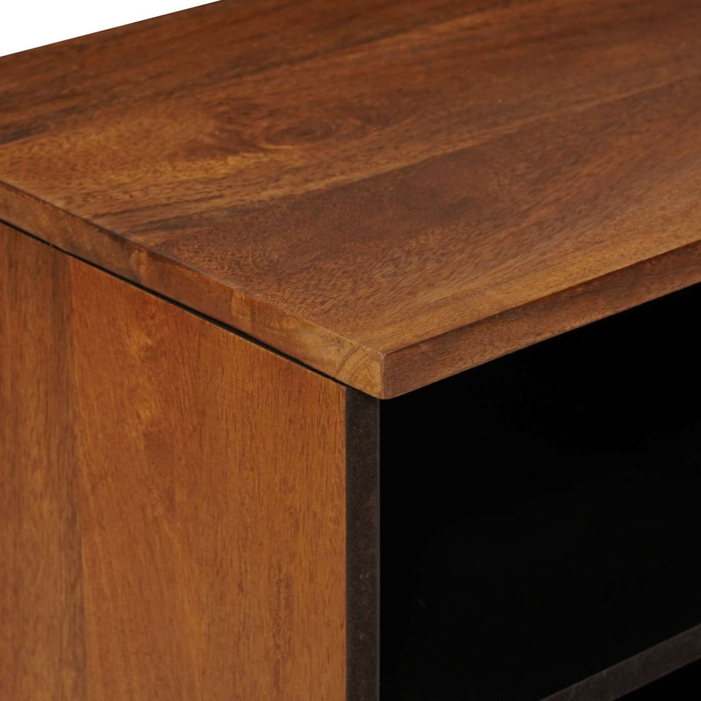 TV-Schränk mit Regal Walnuss 80 x 33 x 46 cm Massivholz Mango