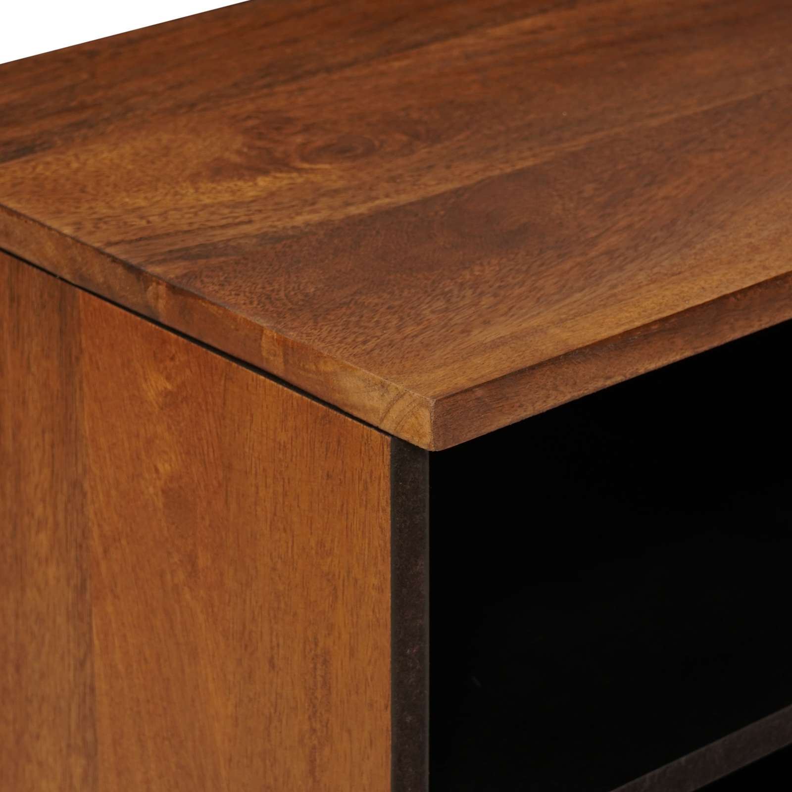 TV-Schränk mit Regal Walnuss 80 x 33 x 46 cm Massivholz Mango