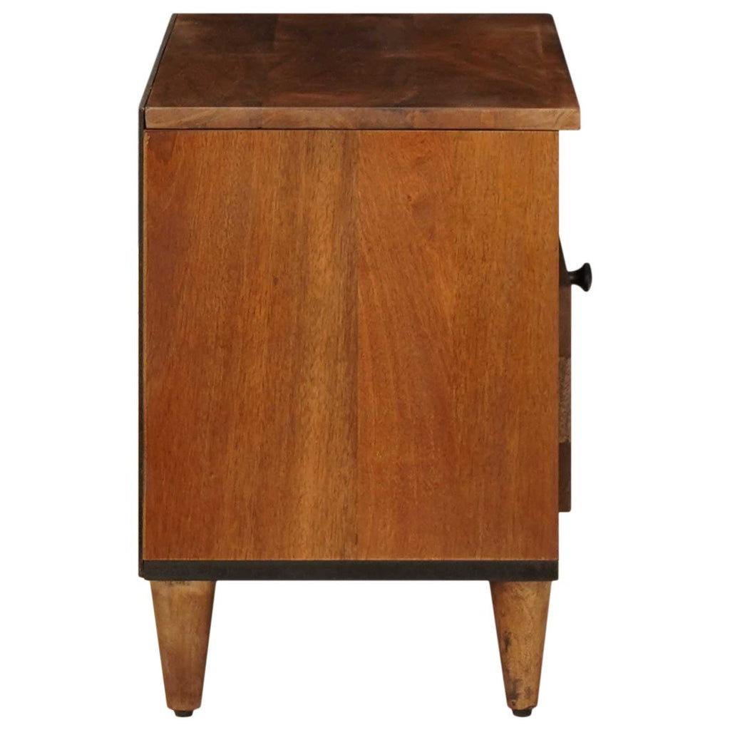 TV-Schränk mit Regal Walnuss 80 x 33 x 46 cm Massivholz Mango