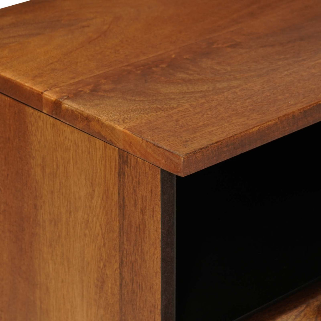 TV-Schränk mit Regal Walnuss 100 x 33 x 46 cm Massivholz Mango