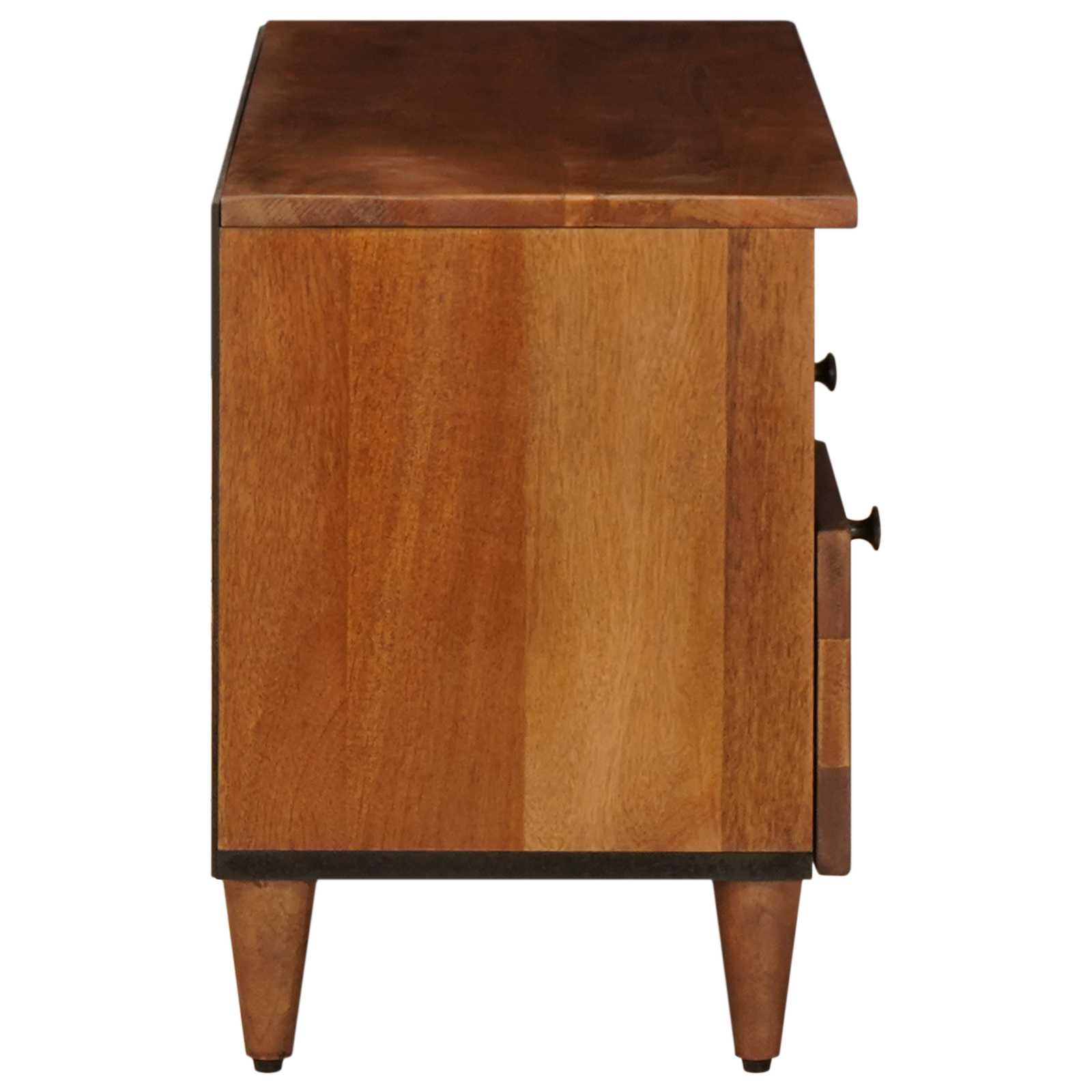 TV-Schränk mit Regal Walnuss 100 x 33 x 46 cm Massivholz Mango