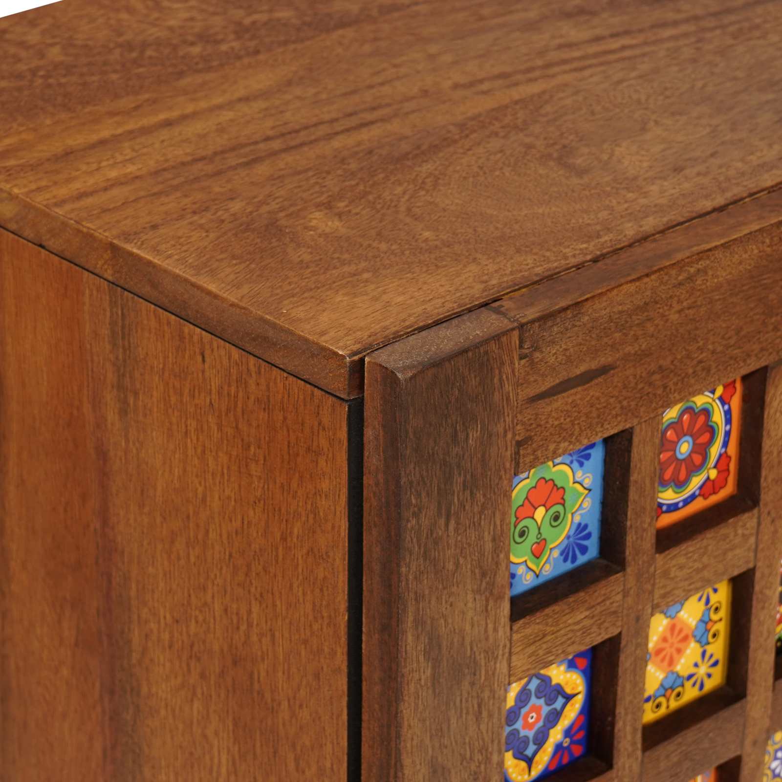 Sideboard mit Speicher Walnuss 60 x 33 x 75 cm Massivholz Mango