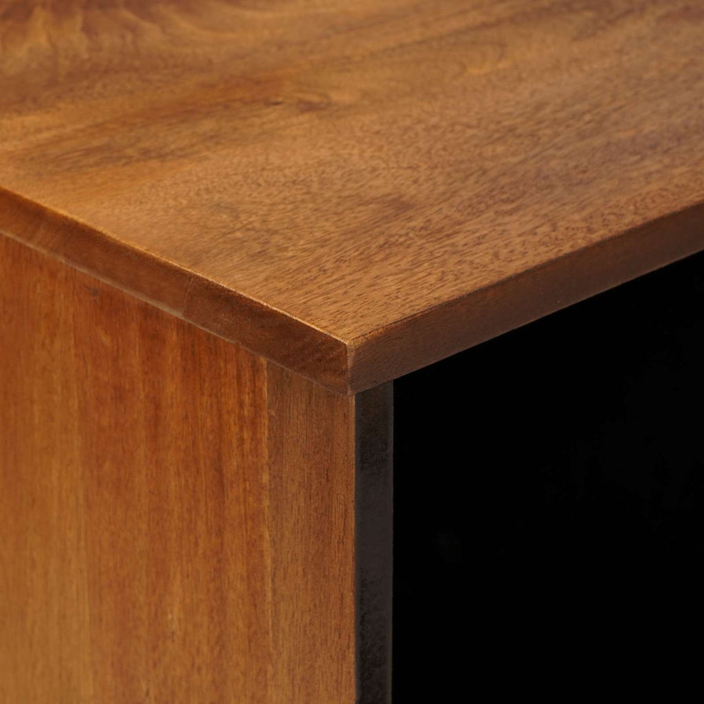Sideboard mit Speicher Walnuss 80 x 33 x 75 cm Massivholz Mango