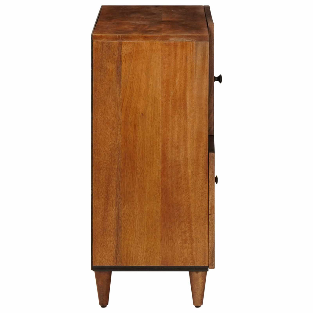 Sideboard mit Speicher Walnuss 80 x 33 x 75 cm Massivholz Mango