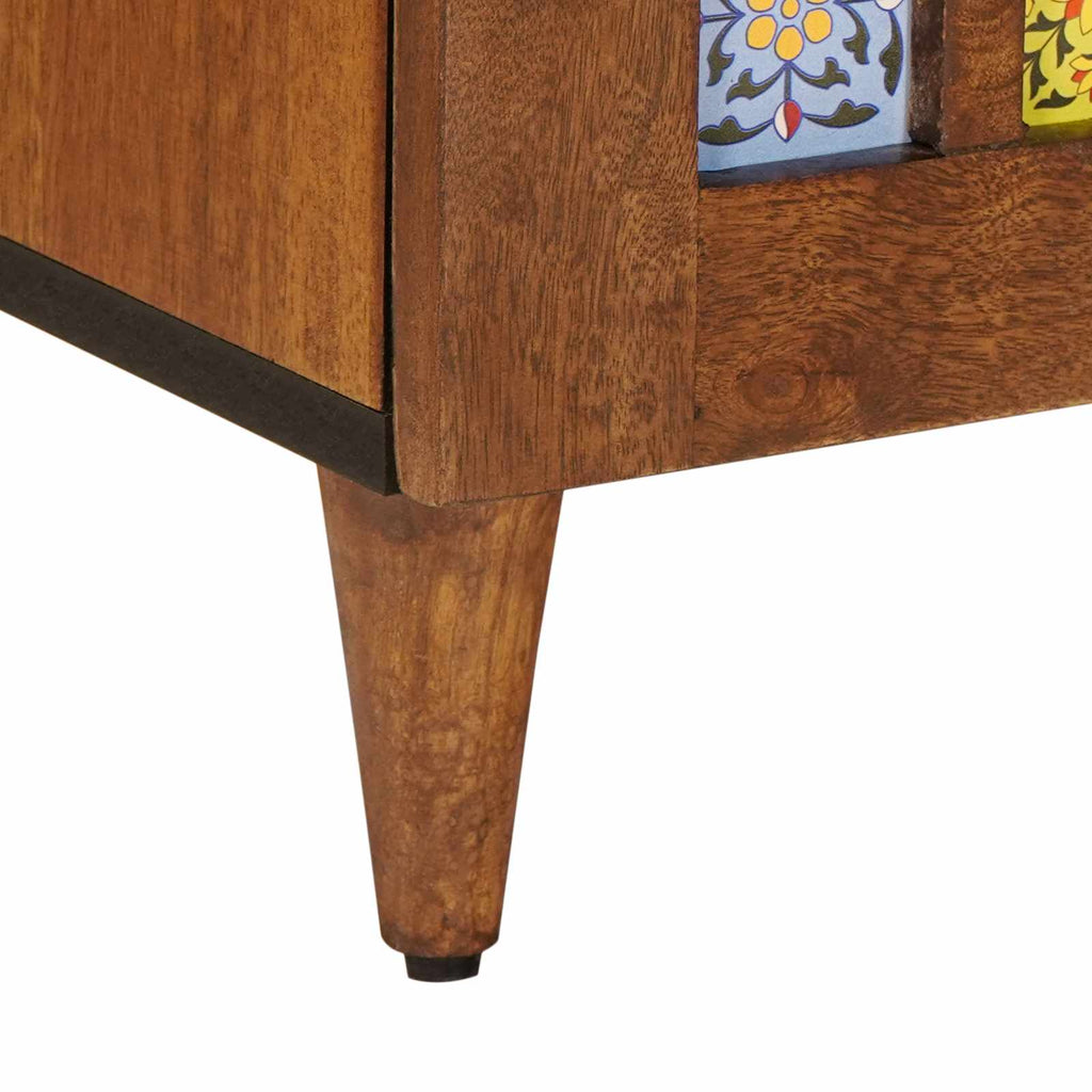 Sideboard mit Regal Walnuss 90 x 33,5 x 75 cm Massivholz Mango