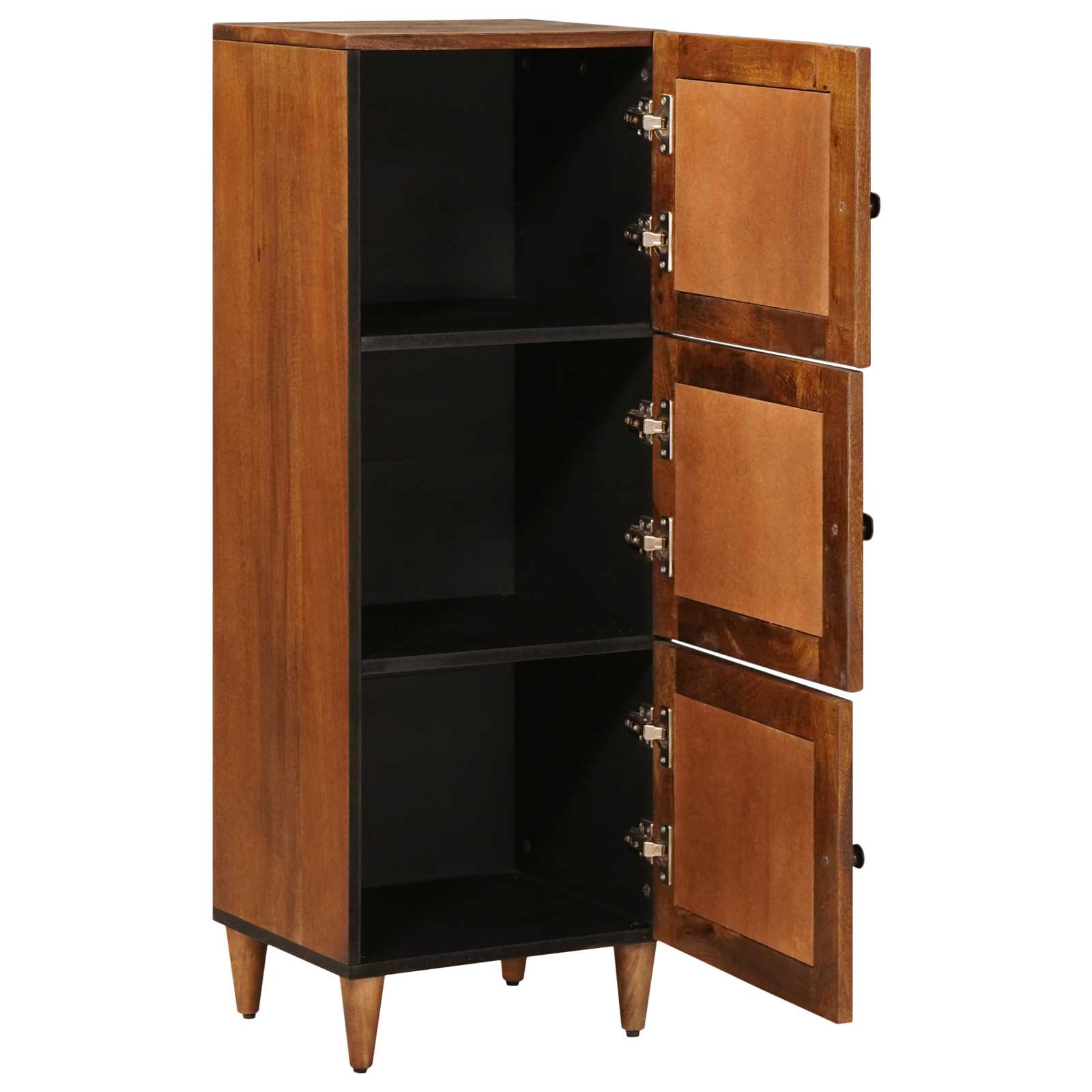 Highboard mit Tür Walnuss 40 x 33 x 110 cm Massivholz Mango