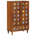 Highboard mit Tür Walnuss 60 x 33,5 x 100 cm Massivholz Mango