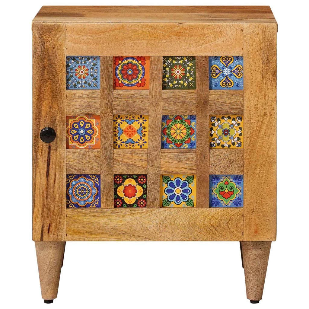 Nachttisch Natur 40 x 33,5 x 46 cm Massivholz Mango