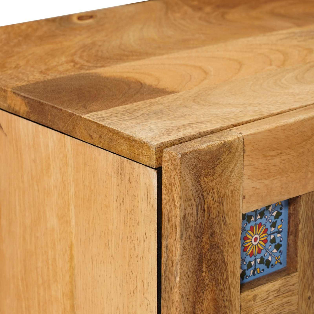 Nachttisch 2 pcs Natur 40 x 33 x 46 cm Massivholz Mango