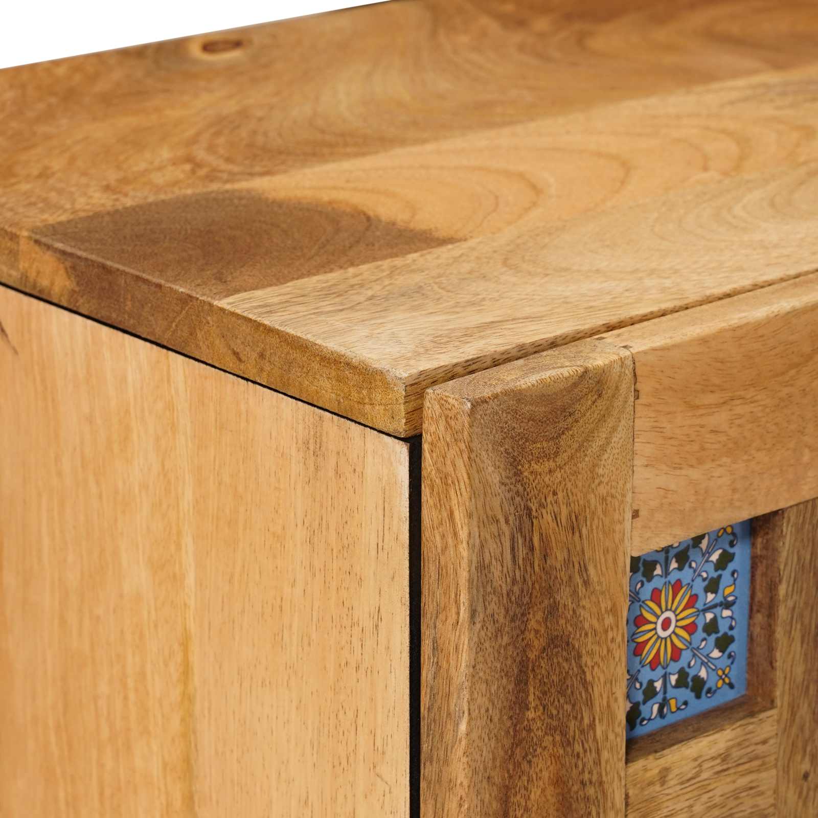 Nachttisch 2 pcs Natur 40 x 33 x 46 cm Massivholz Mango