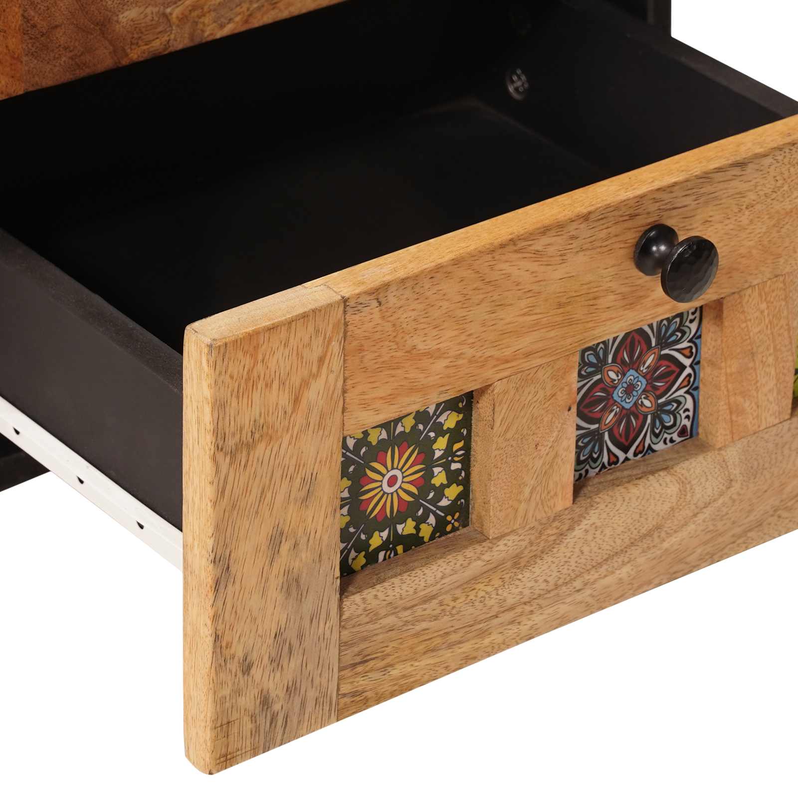 Nachttisch Natur 40 x 33,5 x 46 cm Massivholz Mango
