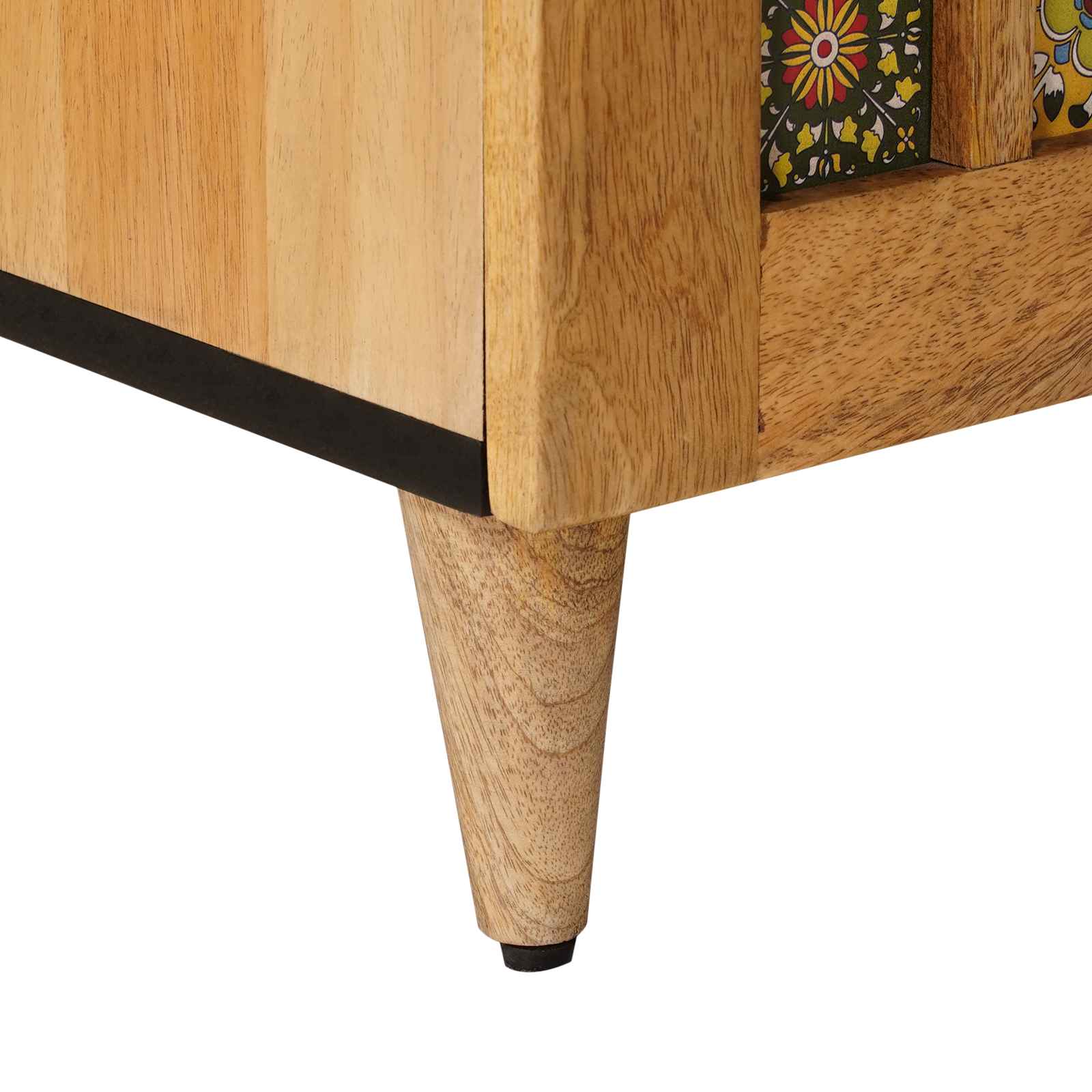 TV-Schränk mit Regal Natur 105 x 33 x 46 cm Massivholz Mango