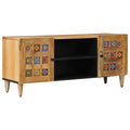 TV-Schränk mit Regal Natur 105 x 33 x 46 cm Massivholz Mango
