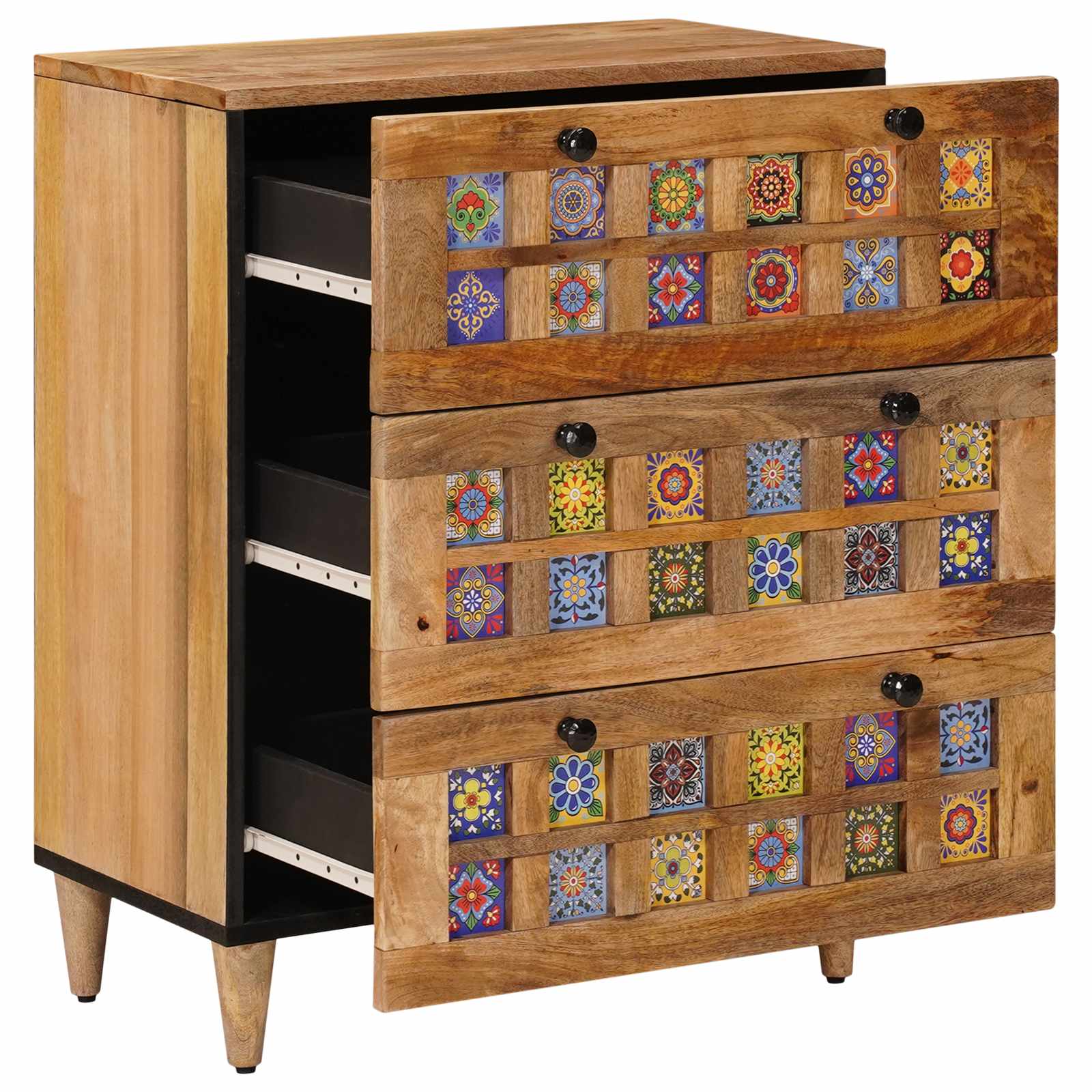 Sideboard Natur 60 x 33 x 75 cm Massivholz Mango