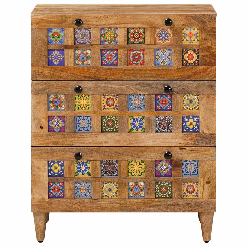 Sideboard Natur 60 x 33 x 75 cm Massivholz Mango