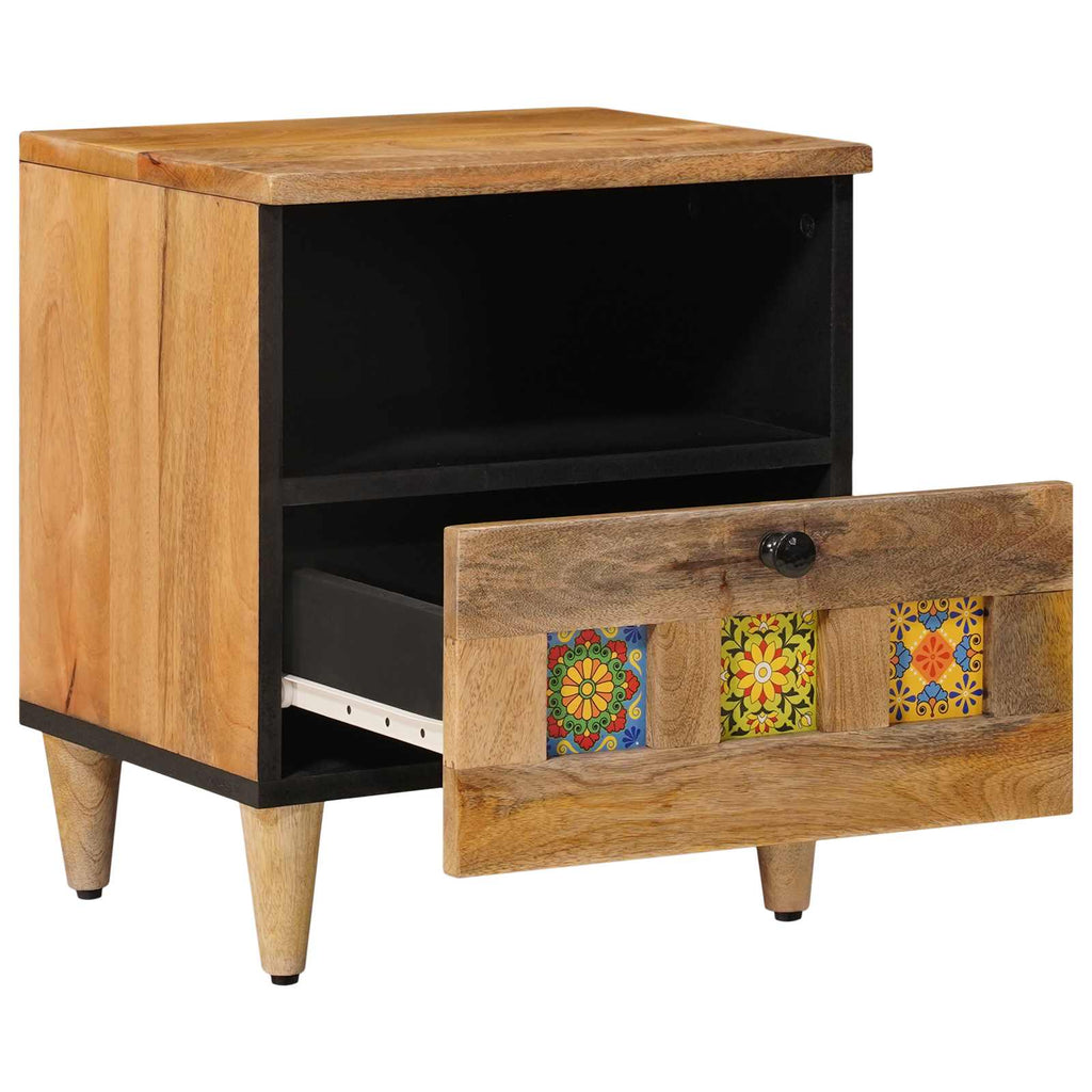 Nachttisch 2 pcs Natur 40 x 33 x 46 cm Massivholz Mango