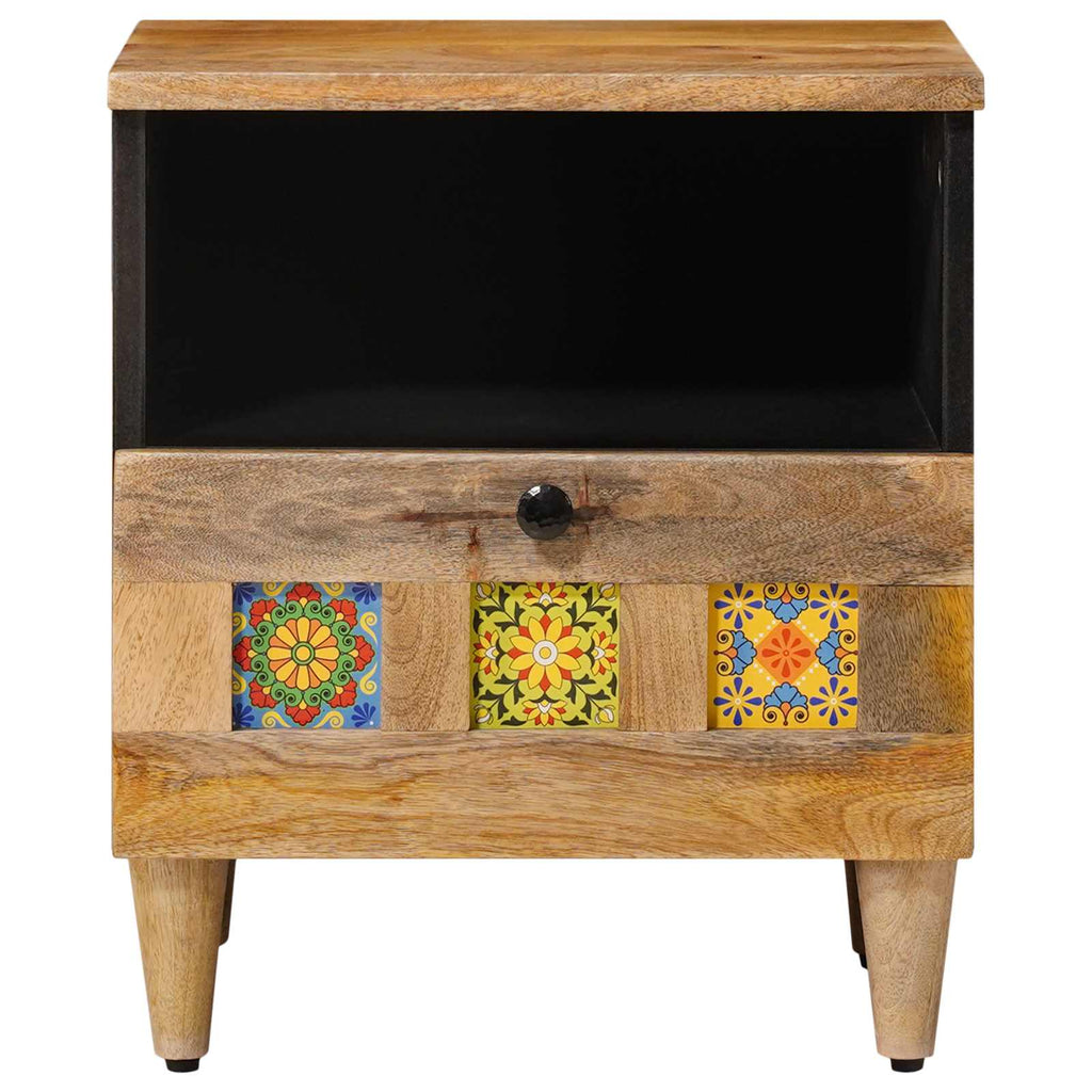 Nachttisch 2 pcs Natur 40 x 33 x 46 cm Massivholz Mango