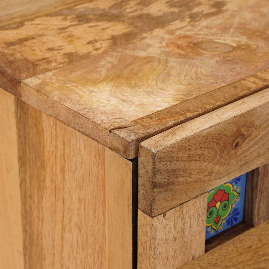 Nachttisch Natur 50 x 33 x 60 cm Massivholz Mango