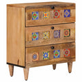 Nachttisch Natur 50 x 33 x 62 cm Massivholz Mango