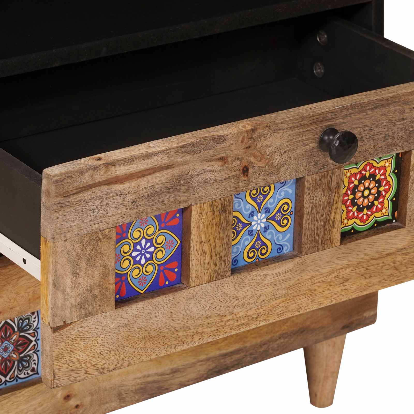 Nachttisch Natur 50 x 33 x 62 cm Massivholz Mango
