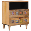 Nachttisch Natur 50 x 33 x 62 cm Massivholz Mango