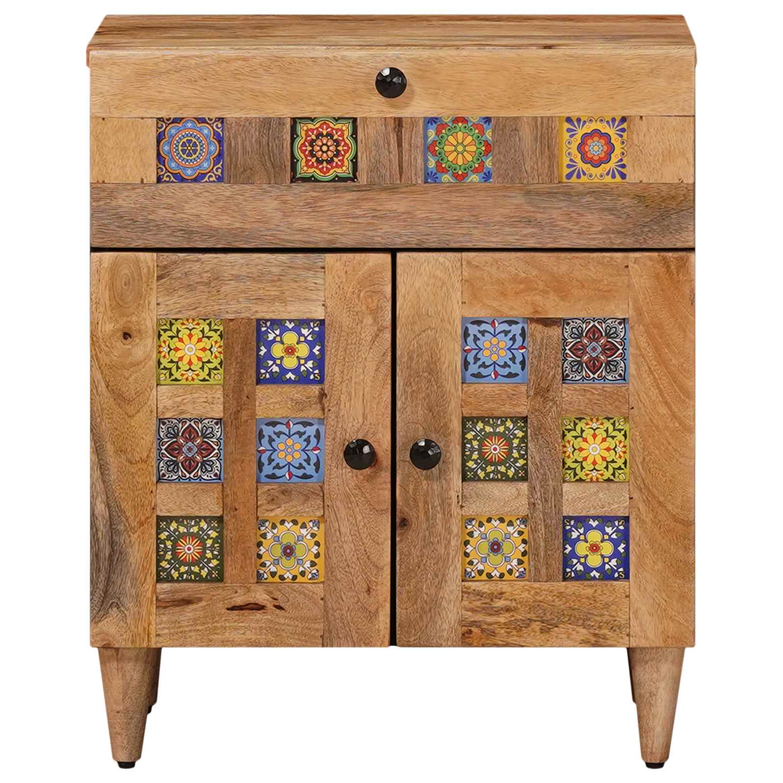 Nachttisch Natur 50 x 33 x 60 cm Massivholz Mango