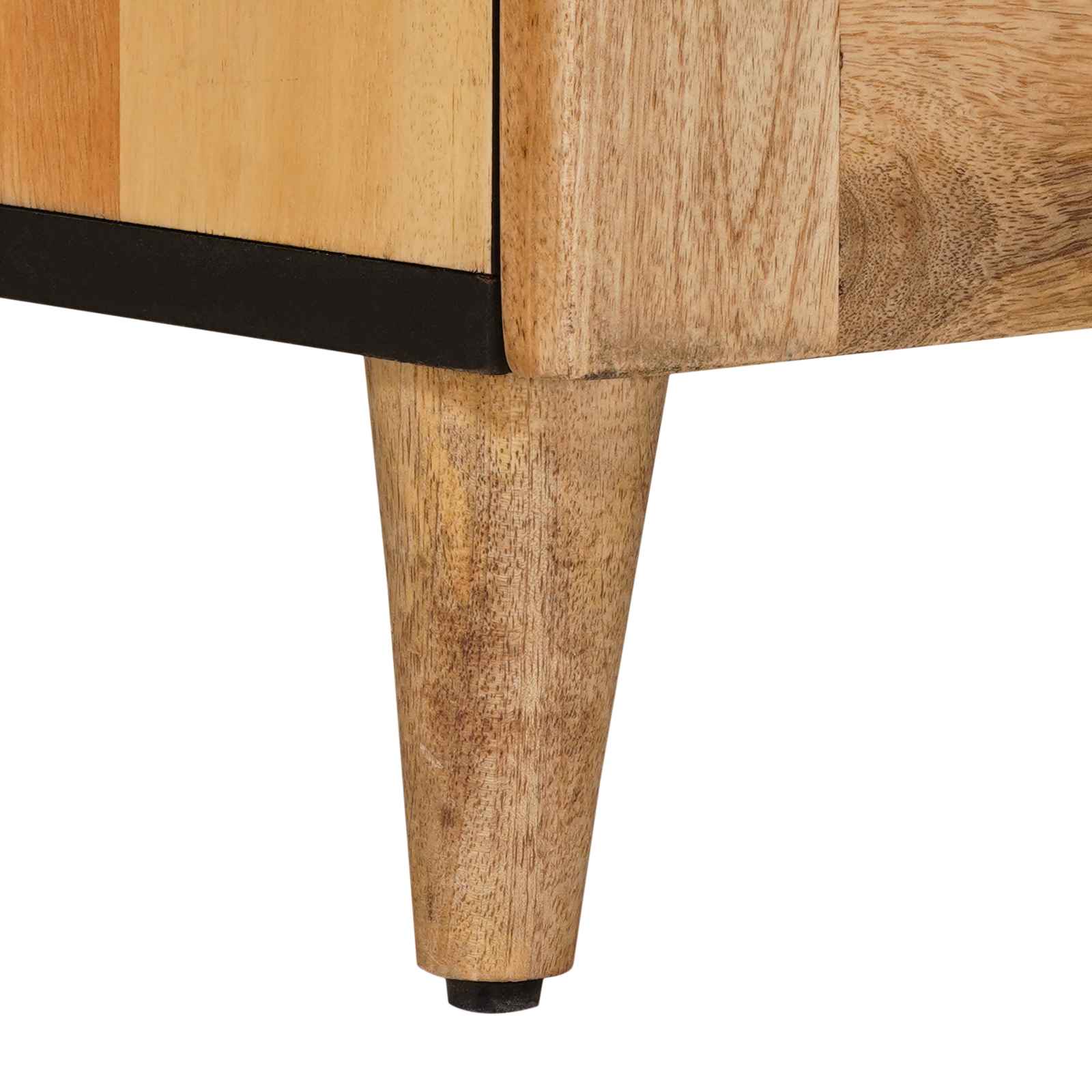TV-Schränk mit Tür Natur 105 x 33,5 x 46 cm Massivholz Mango