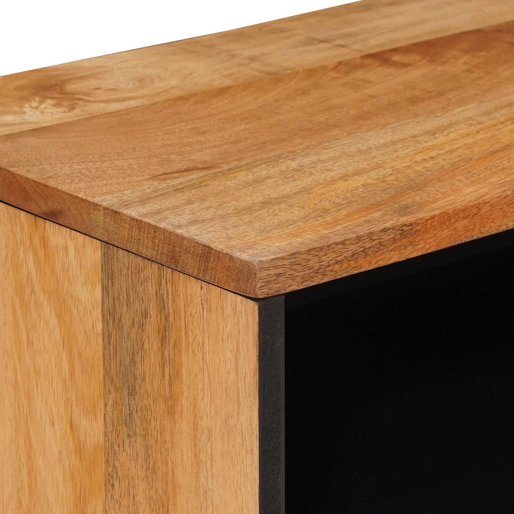 TV-Schränk mit Speicher Natur 80 x 33 x 46 cm Massivholz Mango