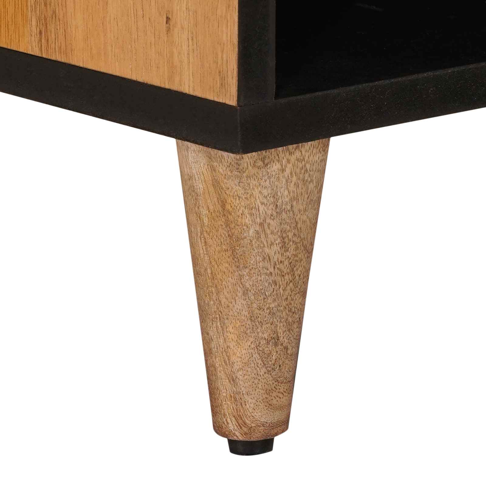 TV-Schränk mit Speicher Natur 80 x 33 x 46 cm Massivholz Mango