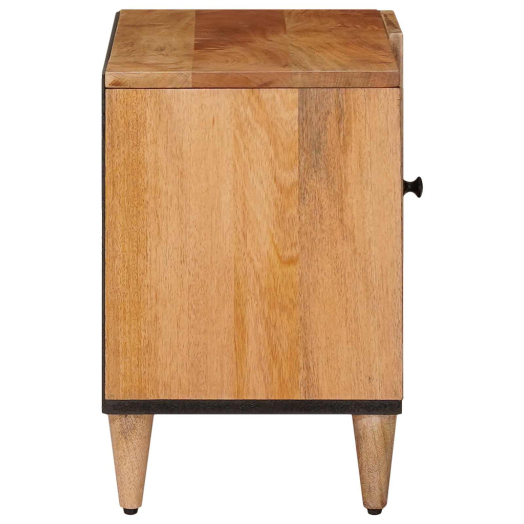 TV-Schränk mit Speicher Natur 80 x 33 x 46 cm Massivholz Mango