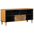 TV-Schränk mit Regal Natur 100 x 33 x 46 cm Massivholz Mango