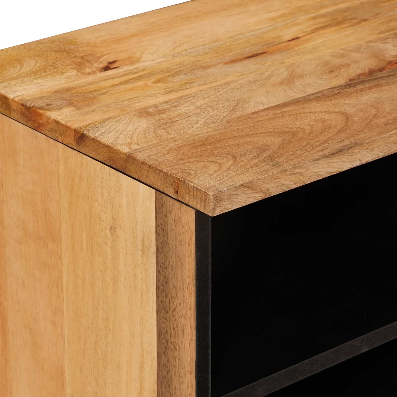 TV-Schränk mit Regal Natur 80 x 33 x 46 cm Massivholz Mango