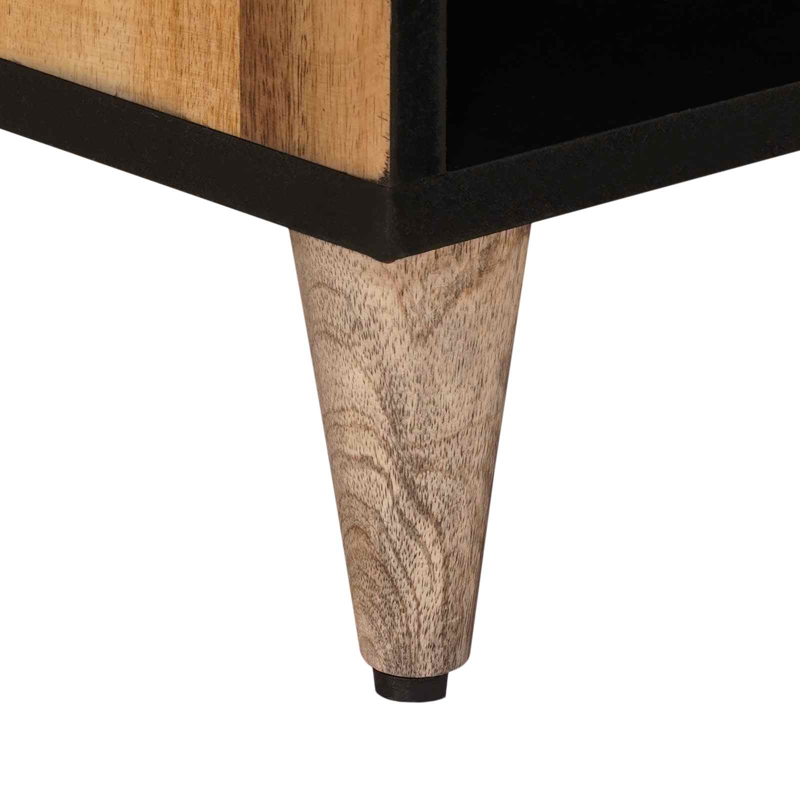 TV-Schränk mit Regal Natur 80 x 33 x 46 cm Massivholz Mango