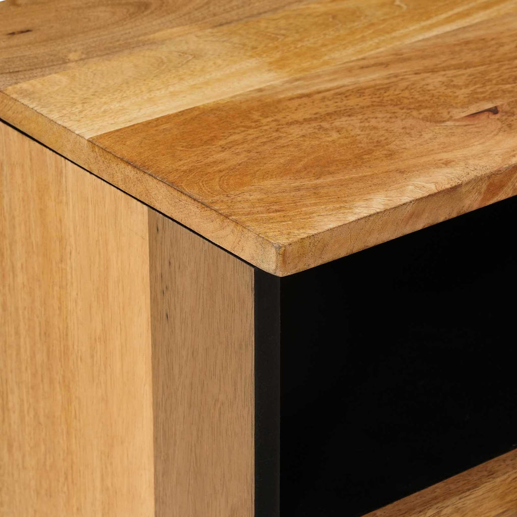 TV-Schränk mit Regal Natur 100 x 33 x 46 cm Massivholz Mango