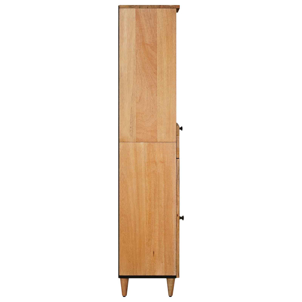 Badezimmerschrank Natur 38 x 33 x 160 cm Massivholz Mango