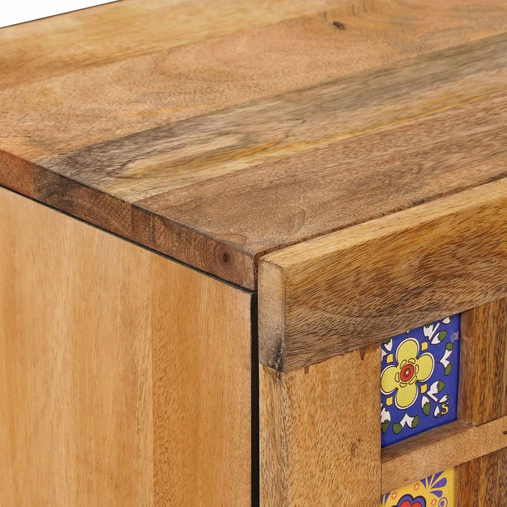 Sideboard mit Schubladen Natur 40 x 33 x 75 cm Massivholz Mango