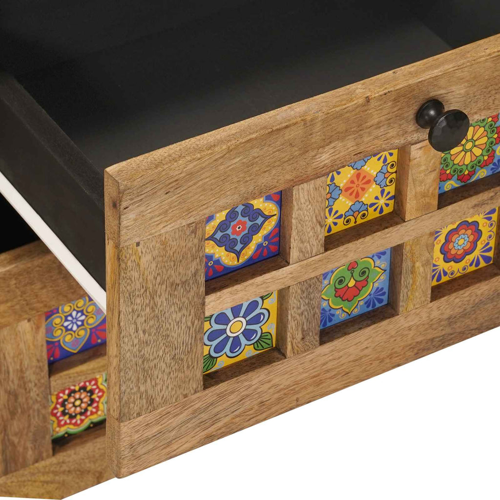 Sideboard mit Schubladen Natur 40 x 33 x 75 cm Massivholz Mango