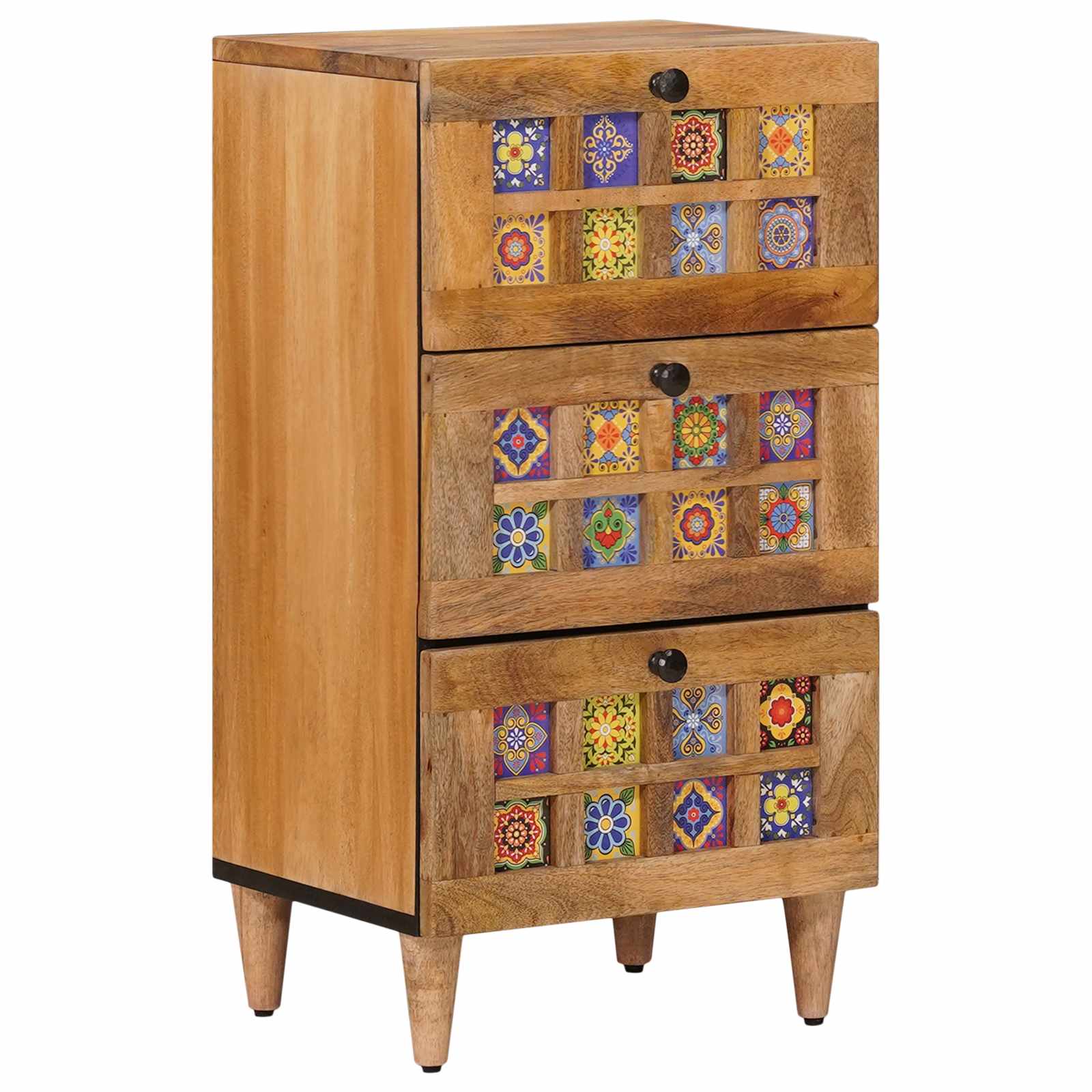 Sideboard mit Schubladen Natur 40 x 33 x 75 cm Massivholz Mango