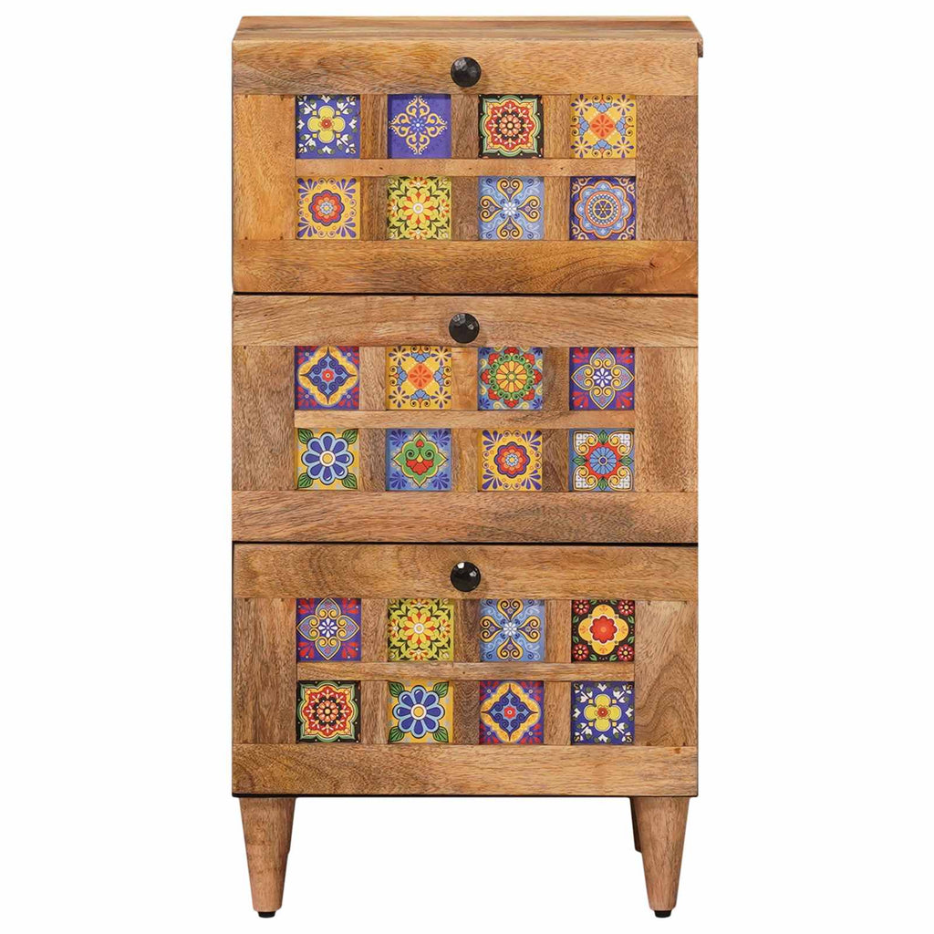 Sideboard mit Schubladen Natur 40 x 33 x 75 cm Massivholz Mango