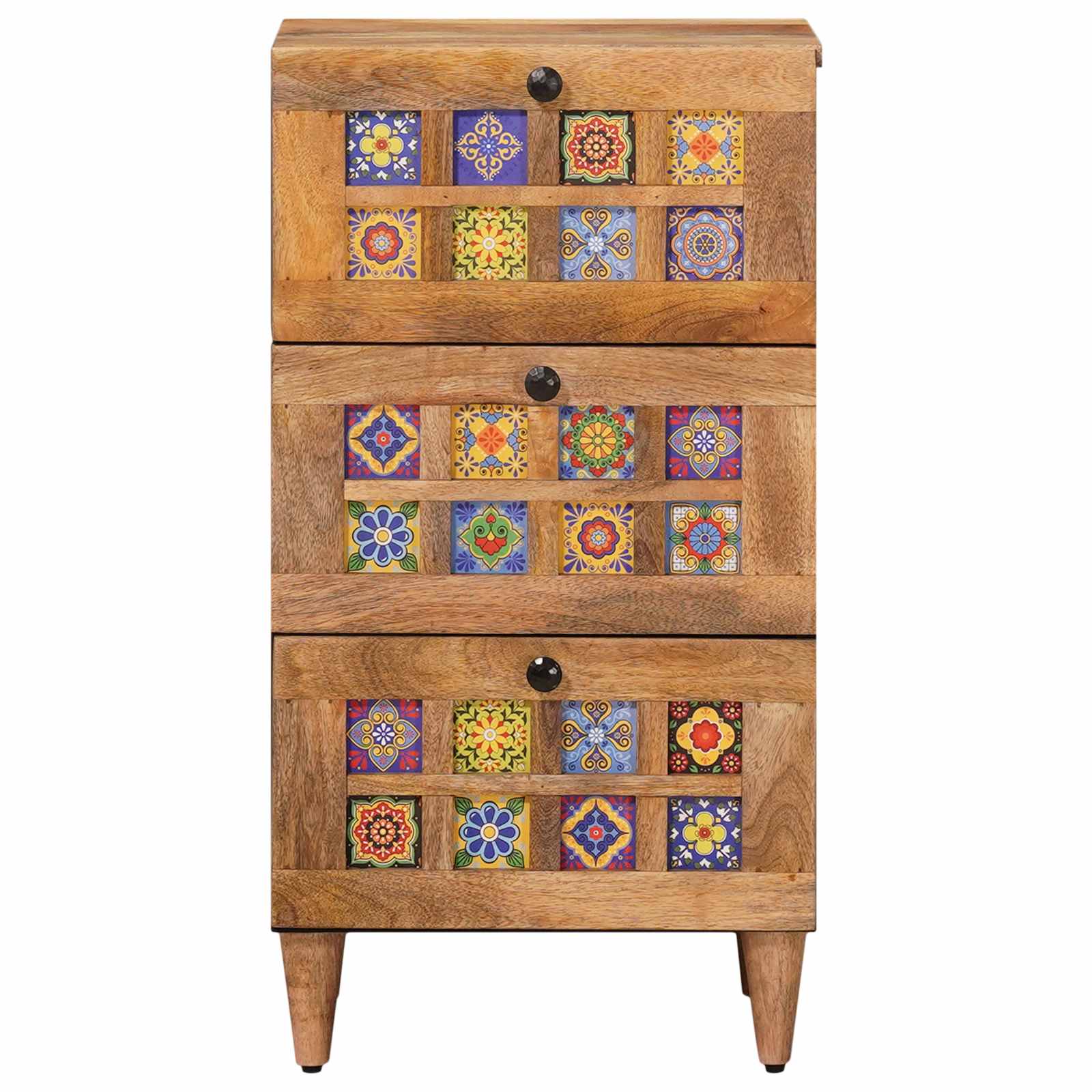 Sideboard mit Schubladen Natur 40 x 33 x 75 cm Massivholz Mango