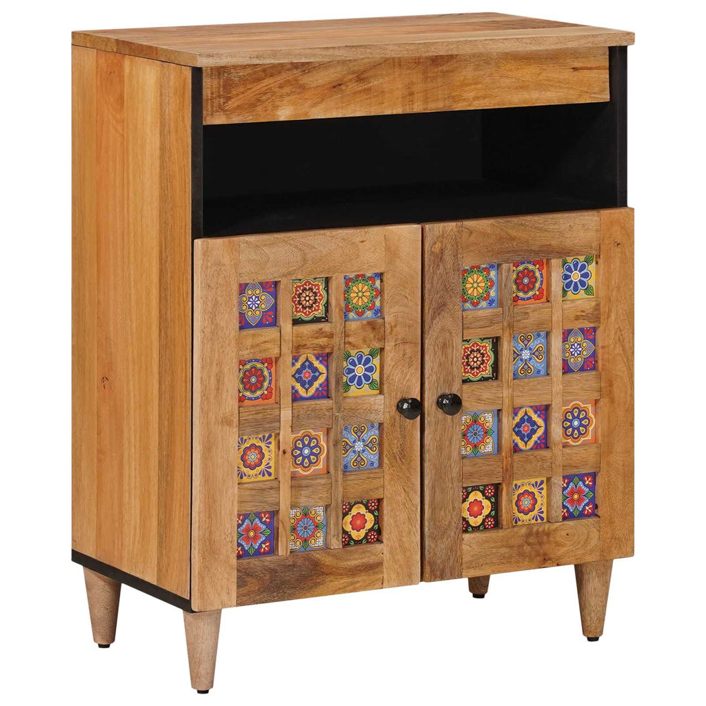 Sideboard mit Speicher Natur 60 x 33,5 x 75 cm Massivholz Mango